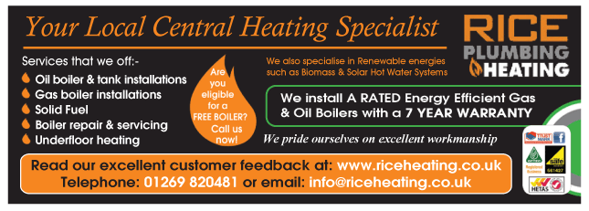 Rice Plumbing & Heating serving Ammanford - Central Heating