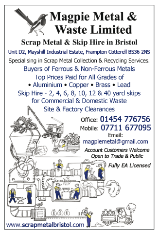 Magpie Metal serving Thornbury and Alveston - Skip Hire